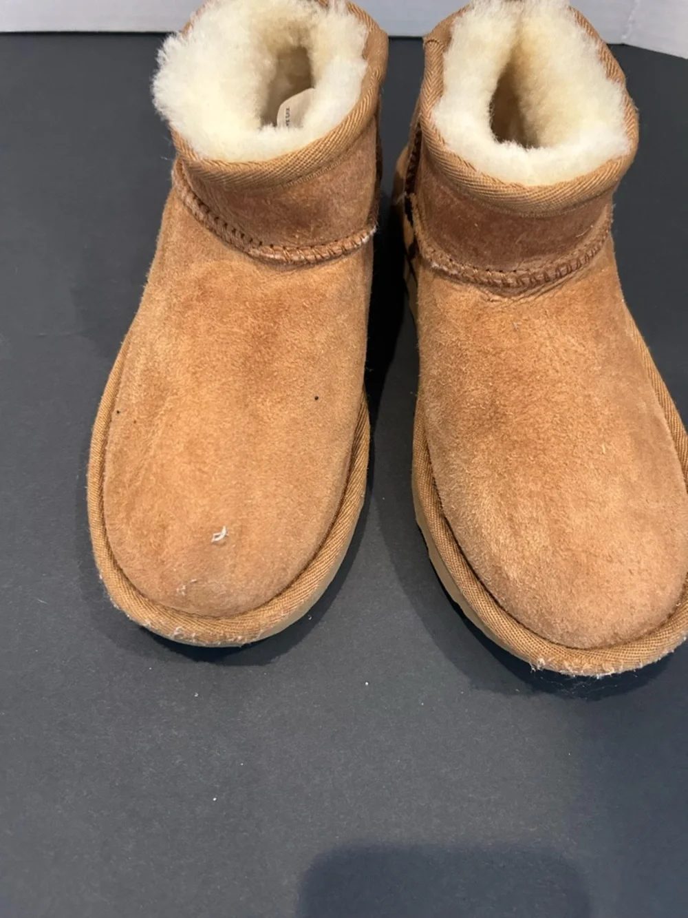 UGG Chestnut Suede Shearling Ankle Booties